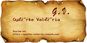 Györke Valéria névjegykártya
